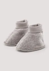 hessnatur Baby Wollfleece Schuhe aus Bio-Merinowolle - grau - Größe 50/56