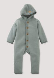 hessnatur Baby Wollwalk Overall aus Bio-Merinowolle - grün Grösse98