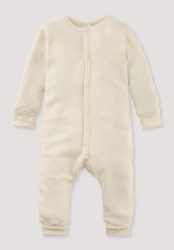 hessnatur Baby Schlafoverall aus Bio-Baumwolle mit Bio-Merinowolle und Seide - naturfarben Grösse86/92