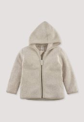 hessnatur Baby Fleece Jacke aus Bio-Baumwolle - beige Grösse98/104