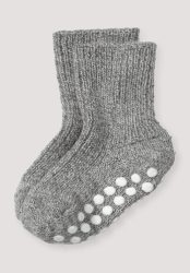 hessnatur Baby Stoppersocke aus Bio-Merinowolle - grau Grösse21-22