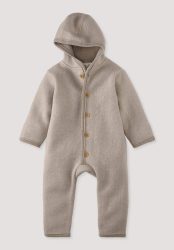 hessnatur Baby Wollwalk Overall aus Bio-Merinowolle - beige Grösse62/68
