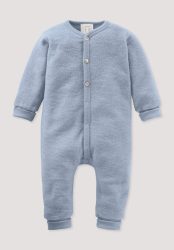 hessnatur Baby Wollfrottee Overall aus Bio-Merinowolle - blau Grösse74/80