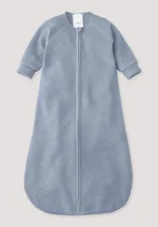 hessnatur Baby Wollfrottee Schlafsack aus Bio-Merinowolle - blau Grösse110 cm