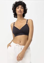 hessnatur Damen Still-Bustier bügelllos COTTON FEEL aus Bio-Baumwolle - schwarz GrösseL