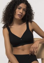 hessnatur Damen Comfort BH bügellos COTTON FEEL aus Bio-Baumwolle - schwarz Grösse70B