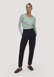 hessnatur Damen Jersey Hose Regular aus Bio-Baumwolle - schwarz Grösse46