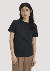 hessnatur Damen Heavy T-Shirt Relaxed aus Bio-Baumwolle - schwarz - Größe 36