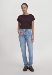 hessnatur Damen Jeans HANNA Mom High Rise aus Bio-Denim - blau Grösse27/30