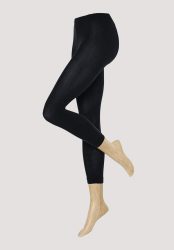 hessnatur Feinstrumpf-Leggings aus Bio-Baumwolle - schwarz Grösse36/38