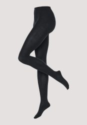 hessnatur Blickdichte Strumpfhose aus Bio-Baumwolle - schwarz Grösse36/38
