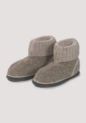 hessnatur Kinderschuhe Hüttenschuh aus Rhönschaf-Schurwolle - braun Grösse26
