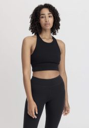 hessnatur Loungewear Bustier Highneck ACTIVE LIGHT aus Bio-Baumwolle - schwarz Grösse46