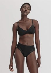 hessnatur Damen Panty PURE SENSE LACE aus TENCEL™ Modal - schwarz Grösse36