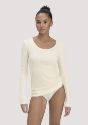 hessnatur Damen Longsleeve PURE NATURE aus Bio-Baumwolle - naturfarben Grösse34