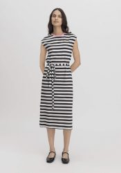 hessnatur Damen Jersey Kleid Midi Regular aus Bio-Baumwolle - blau Grösse44