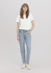 hessnatur Damen Jeans HANNA Mom High Rise aus Bio-Denim - blau Grösse33/32