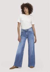 hessnatur Damen Jeans ALVA Wide Leg aus Bio-Denim - blau Grösse29/34