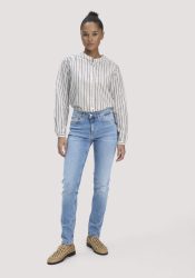 hessnatur Damen Jeans LEA Mid Rise Slim aus Bio-Denim - blau Grösse31/32