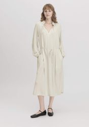 hessnatur Damen Kleid Midi Oversized aus TENCEL™ Lyocell - beige Grösse36