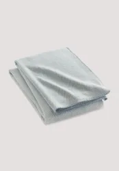 hessnatur Decke MERLE aus Bio-Baumwolle - blau - Größe 140x180 cm