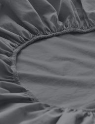 hessnatur Perkal Spannbettlaken aus Bio-Baumwolle - grau Grösse180x200 cm