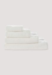 hessnatur Frottier Handtuch Rippstruktur aus Bio-Baumwolle - weiß Grösse70x140 cm