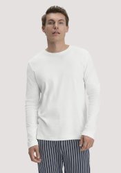 hessnatur Herren Longsleeve PURE NATURE aus Bio-Baumwolle - weiß Grösse52
