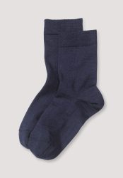 hessnatur Damen Socken im aus Bio-Merinowolle mit Bio-Baumwolle - blau Grösse41-43
