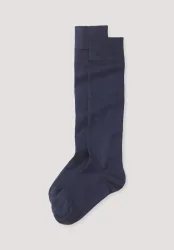 hessnatur Kniestrumpf im 2er-Pack aus Bio-Merinowolle mit Bio-Baumwolle - blau - Größe 43-46