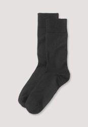 hessnatur Herren Socken im aus Bio-Merinowolle mit Bio-Baumwolle - schwarz Grösse43-45
