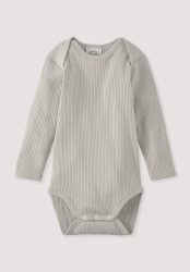 hessnatur Baby Body Langarm aus Bio-Baumwolle mit Bio-Merinowolle - beige Grösse98/104