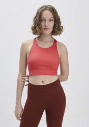 hessnatur Loungewear Bustier Highneck ACTIVE LIGHT aus Bio-Baumwolle - rot Grösse40