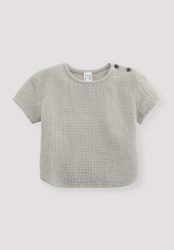 hessnatur Baby Musselin Shirt aus Bio-Baumwolle - beige Grösse62/68