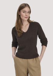 hessnatur Damen Strick Pullover Regular aus Bio-Baumwolle - braun GrösseM