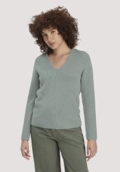 hessnatur Damen Strick Pullover Regular aus Bio-Baumwolle - grün GrösseL