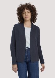 hessnatur Damen Strick Jacke Regular aus Bio-Baumwolle - blau GrösseL