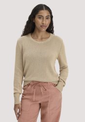 hessnatur Damen Strick Pullover Relaxed aus Leinen mit Bio-Baumwolle und LENZING™ ECOVERO - beige GrösseL