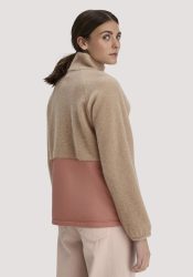 hessnatur Damen Wollfleece Jacke Relaxed aus Bio-Merinowolle mit Bio-Baumwolle - beige GrösseXL