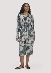 hessnatur Damen Kimono Kleid Wickeloptik Midi aus LENZING™ ECOVERO™ - blau Grösse36