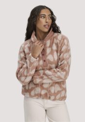 hessnatur Damen Wollfleece Troyer Relaxed aus Bio-Merinowolle mit Bio-Baumwolle - rosa GrösseXXL