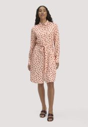 hessnatur Damen Gewebe Hemdblusenkleid Knielang aus LENZING™ ECOVERO™ Viskose - orange Grösse42