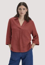 hessnatur Damen Bluse Relaxed aus Leinen - braun Grösse36