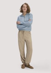 hessnatur Damen Soft Utility Hose aus TENCEL™ Lyocell mit Leinen - beige Grösse42