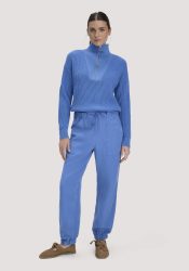 hessnatur Damen Soft Utility Hose aus TENCEL™ Lyocell mit Leinen - blau Grösse46