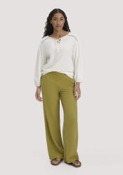 hessnatur Damen Hose Wide Leg aus TENCEL™ Lyocell - grün Grösse46