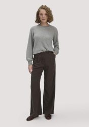 hessnatur Damen Bundfalten Hose Wide Leg aus TENCEL™ Lyocell - braun Grösse34