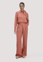 hessnatur Damen Bundfalten Hose Wide Leg aus TENCEL™ Lyocell - orange Grösse36