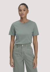 hessnatur Damen T-Shirt Regular aus Regenerative Organic Cotton (ROC) - grün Grösse46