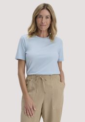 hessnatur Damen T-Shirt Regular aus Regenerative Organic Cotton (ROC) - blau Grösse42